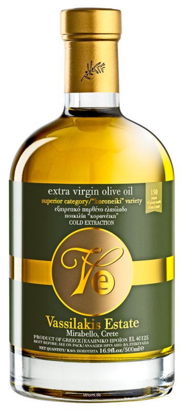 Gut Vassilakis Estate Olivenöl Kreta Extranativ 0,5 Liter